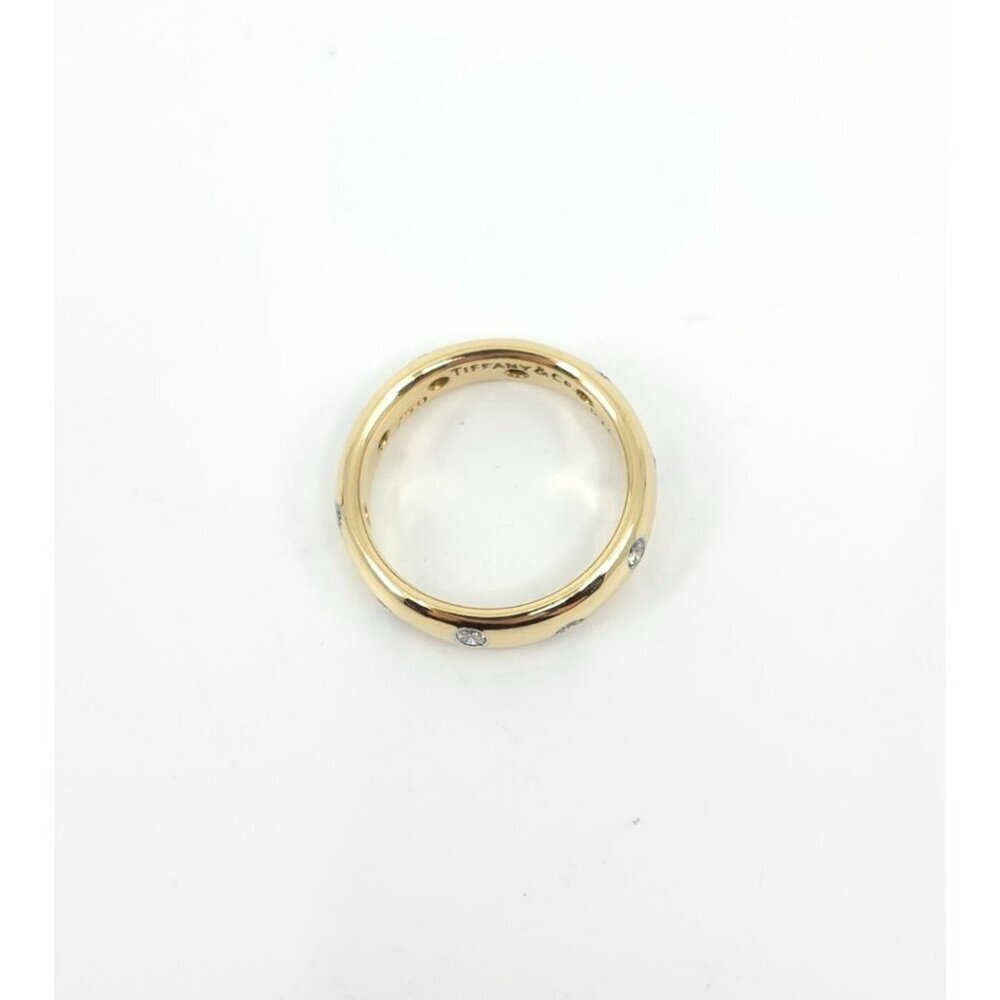 Tiffany & Co Platinum and 18kt Yellow Gold Etoile Diamond Band 4mm Size 5 - Picture 9 of 9